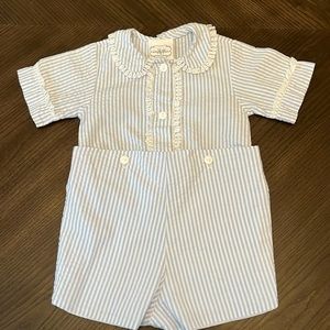 Boys' Seersucker Button-on Suit by Simply Bliss
